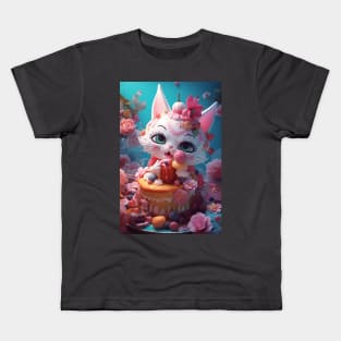 Cute Dessert Kitty 2 Kids T-Shirt